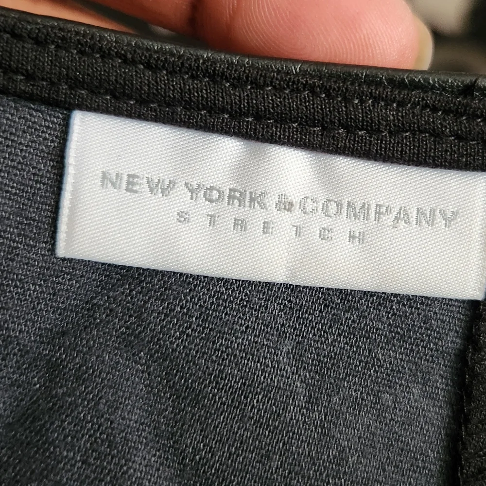 New York & Company Stretch Faux Leather Dress Black with back zipper Size: XL - Picture 6 of 7